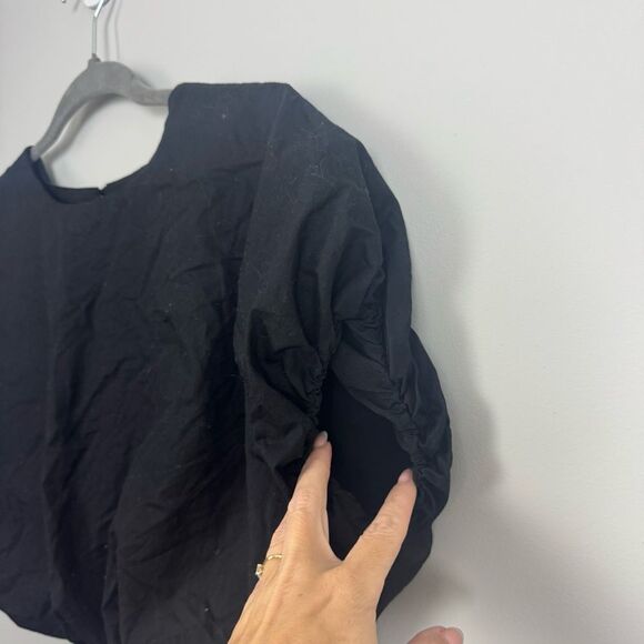 FOREVER 21 | Black Bubble Cropped Top Crewneck Women’s Size Small - Picture 2 of 6